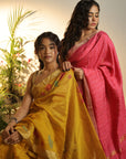 PINK MULBERRY HAND BLOCK SAREE