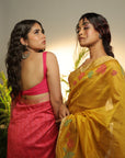 PINK MULBERRY HAND BLOCK SAREE