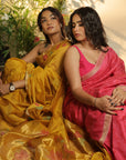 PINK MULBERRY HAND BLOCK SAREE