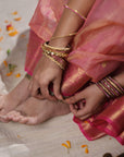 PINK CHANDERI ORGANZA KATAN SAREE