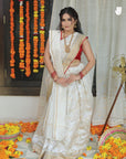 WHITE SILK PATTU SAREE