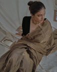 BRONZE TISSUE SILK SAREE IN GOLD ZARI