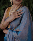 MAHESHWARI TISSUE SILK SAREE IN GOLD ZARI