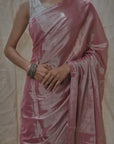 CHARM PINK TISSUE SILK WITH SILVER ZARI