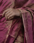 MAGENTA  TISSUE SILK SAREE IN GOLD ZARI