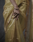 YELLOW TISSUE SILK SAREE IN GOLD ZARI