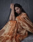 TANGERIN  TISSUE SILK SAREE IN GOLD ZARI