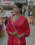 red saree - mulberry silk saree