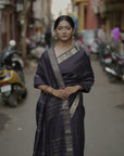 black saree - mulberry silk